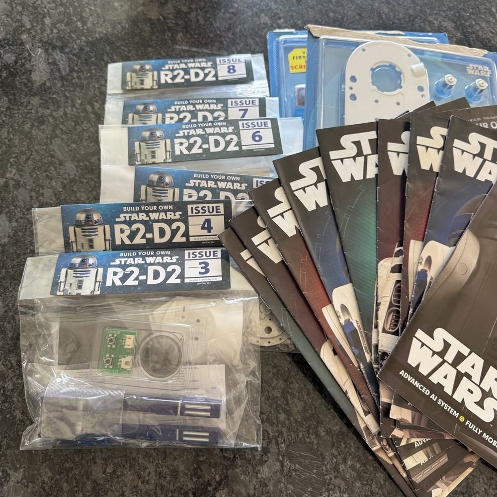 Disney/Lucasfilm DeAgostini Build Your Own R2D2 Magazines & Part Kits 1-8 New!